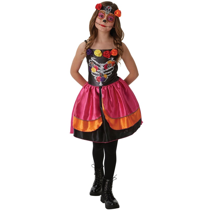 Day of the Dead Girls Pink Sugar Skull Costume