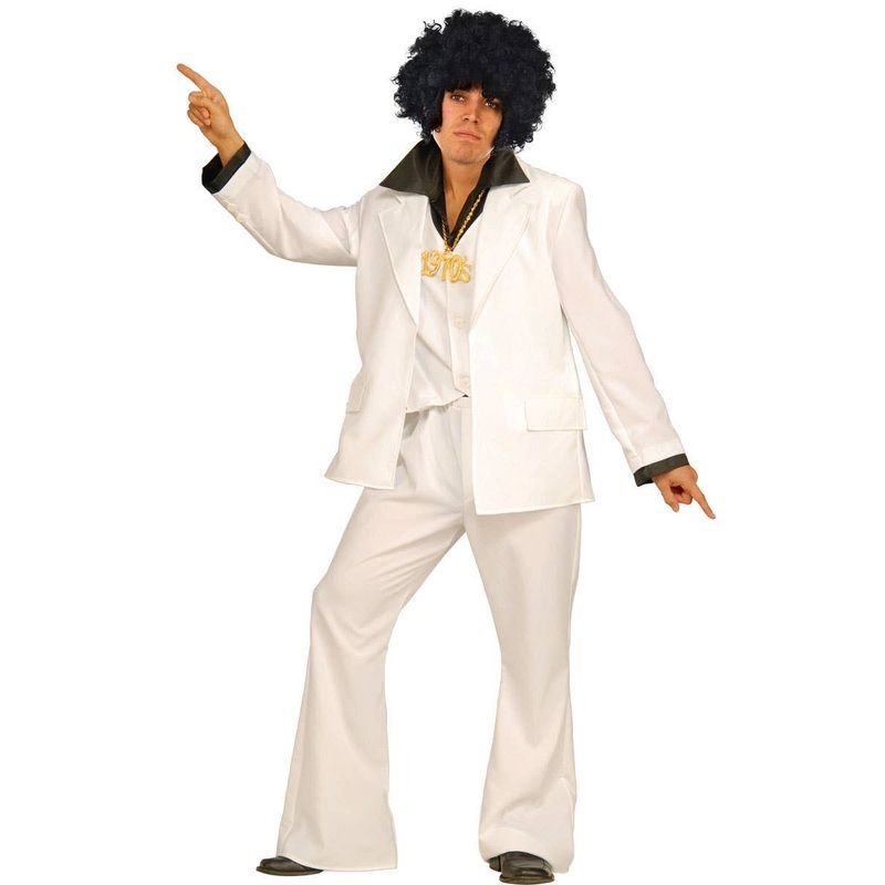 Disco Fever White Suit Plus Size Mens Costume