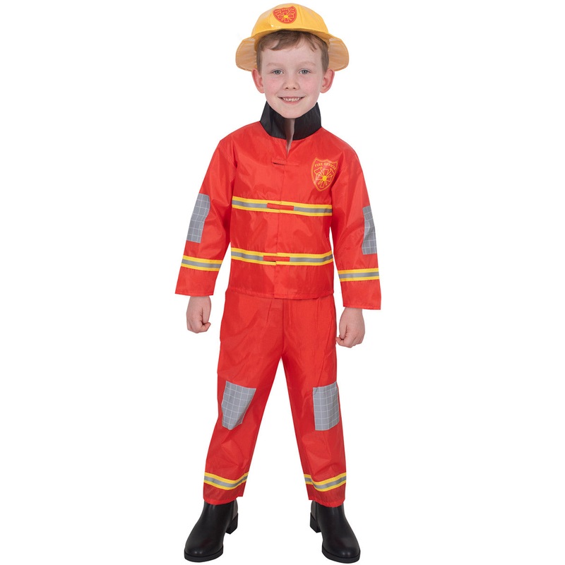 Fire Fighter Boys Red Occupation Costume