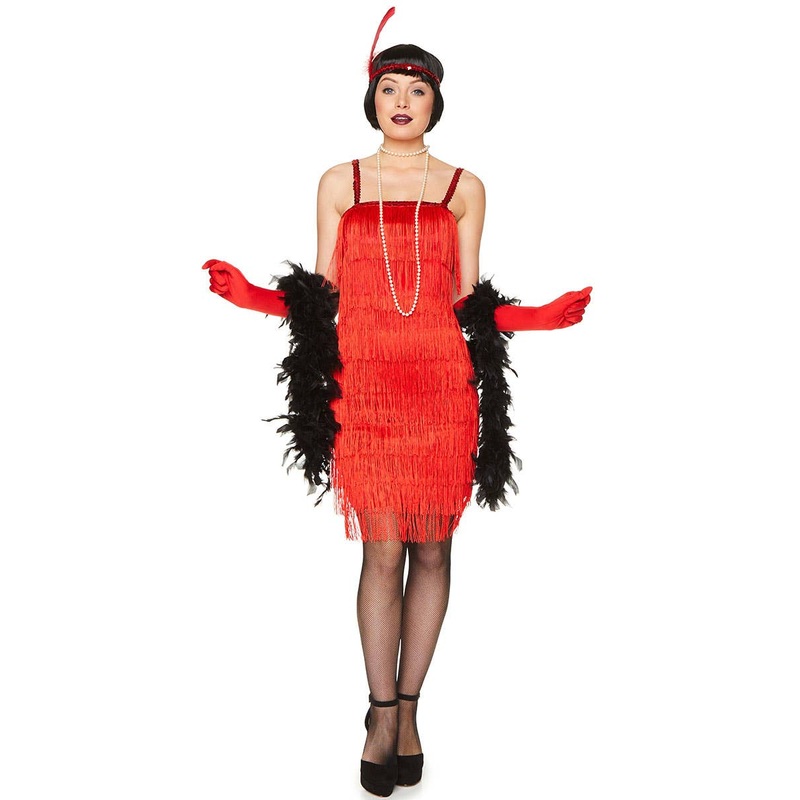 Flapper Girl Womens Red 1920s Costume