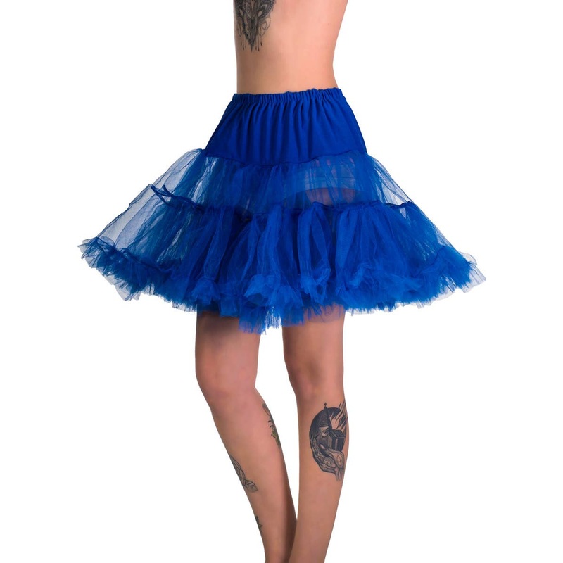 Fluffy Royal Blue Thigh Length Costume Petticoat