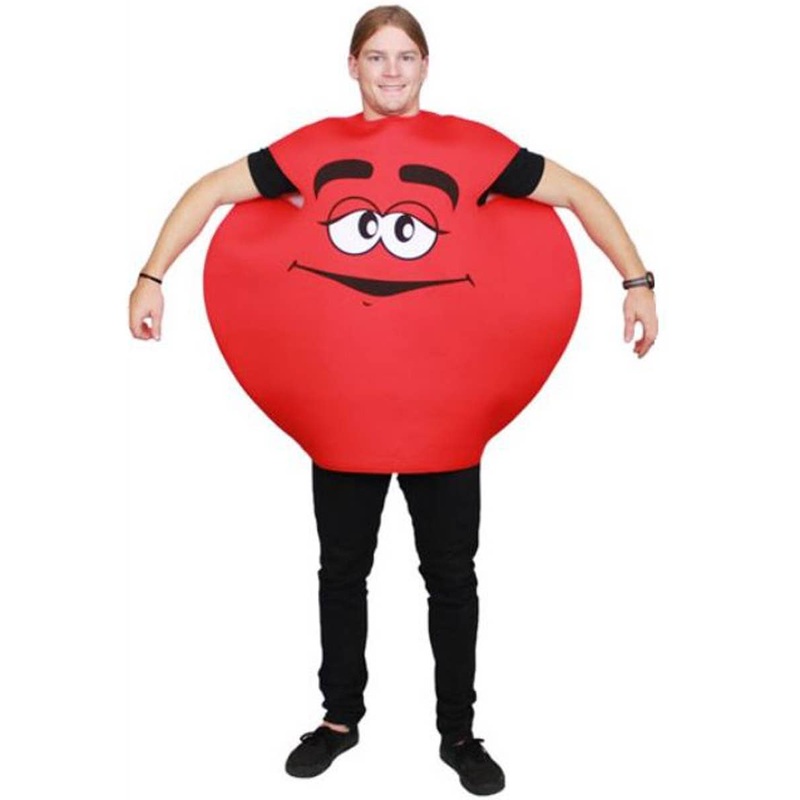 Funny Red M&M Character Mens Dress Up Costume