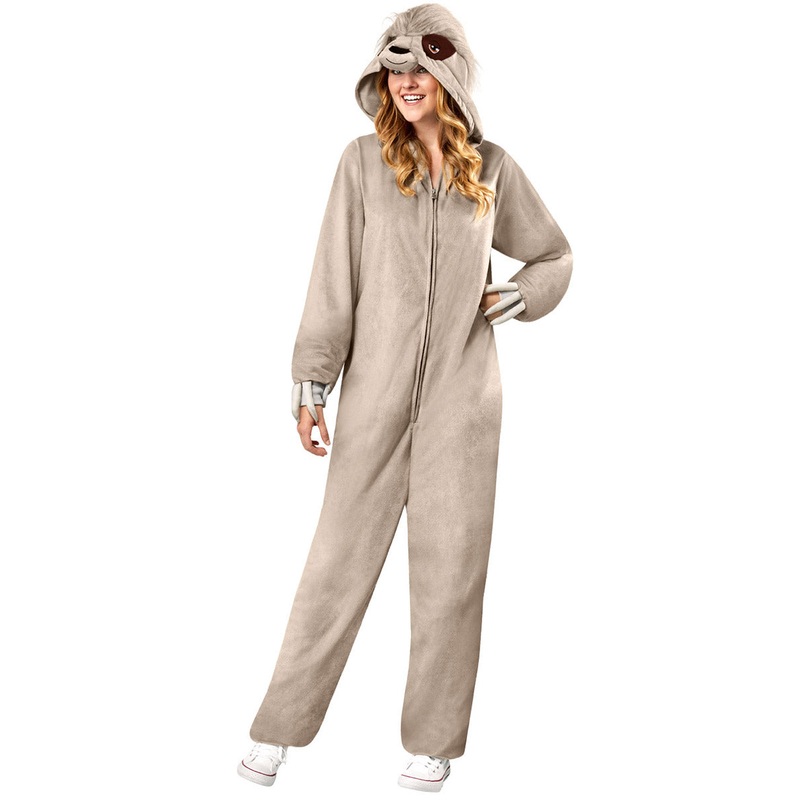 Furry Sloth Womens Animal Costume Onesie