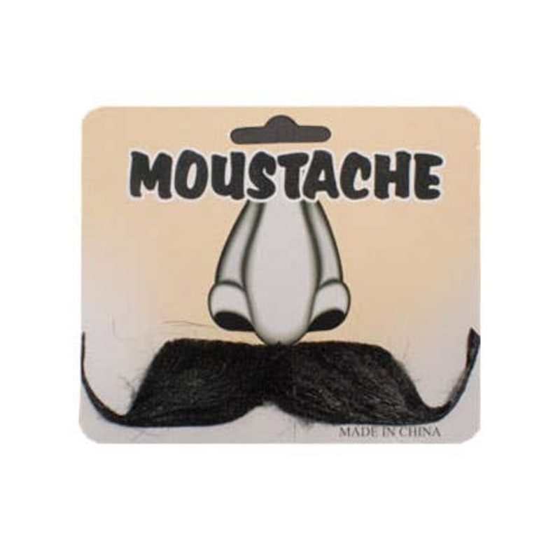 GentleMens Black Stick On Fake Moustache
