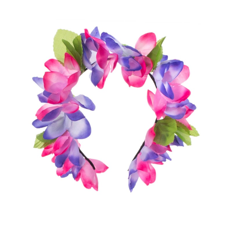 Hawaiian Pink and Purple Flower Costume Headband