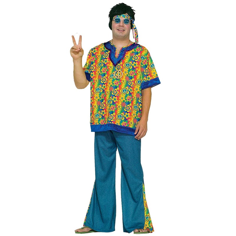 Hippie Dude Plus Size Mens 70s Costume