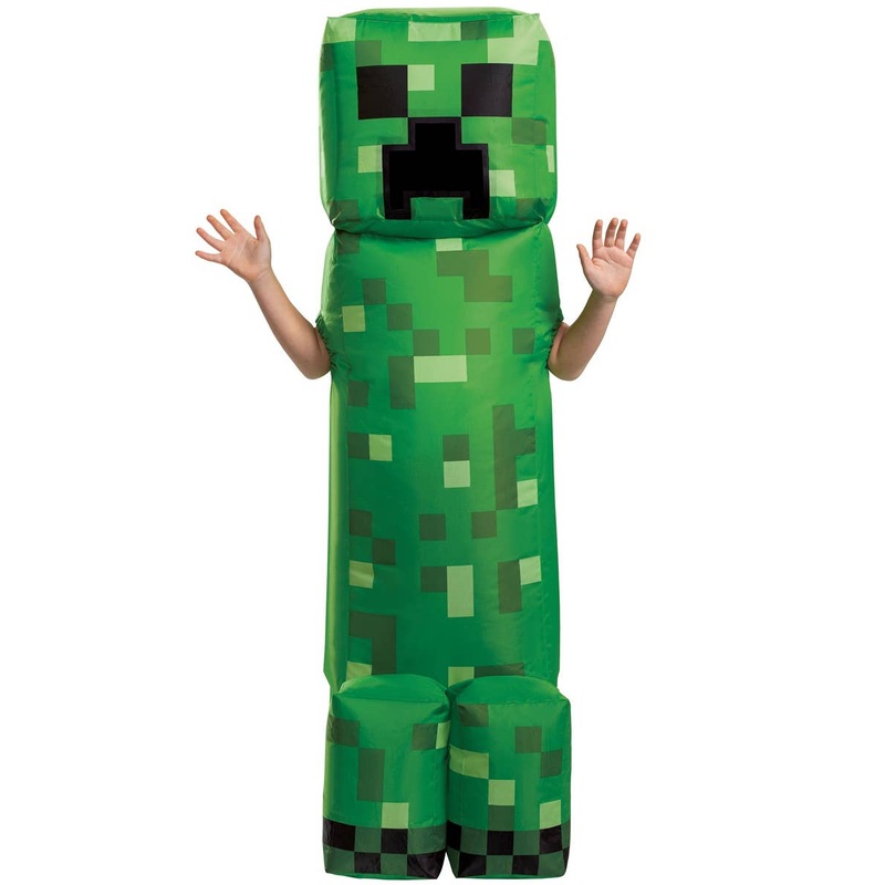 Inflatable Green Creeper Kids Minecraft Costume