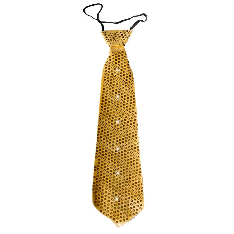Light Up Gold Sequined Neck Tie