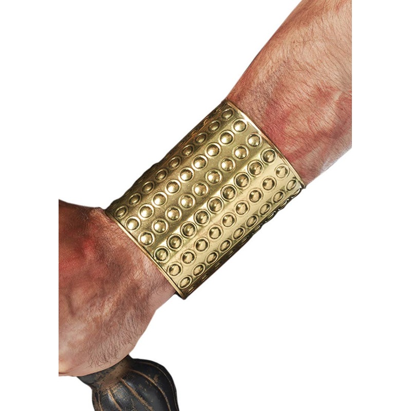 Roman Gladiator Gold Wrist Cuff Costume Accessory