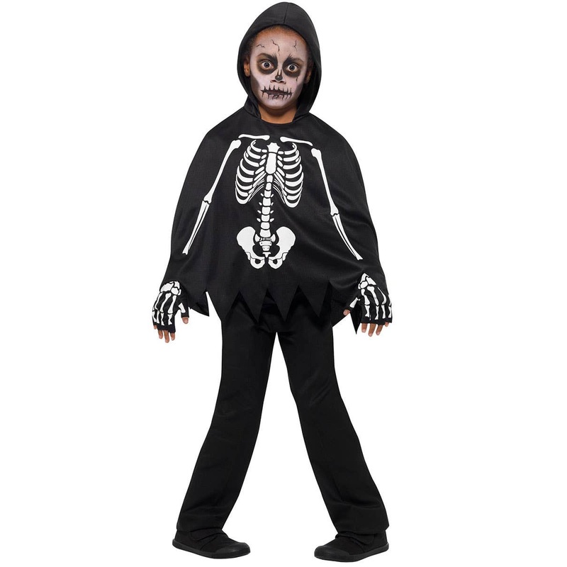 Skeleton Cape and Gloves Boys Halloween Costume