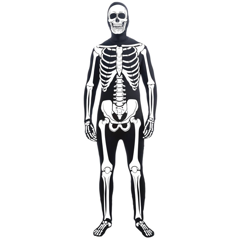 Skeleton Second Skin Adults Plus Size Halloween Costume