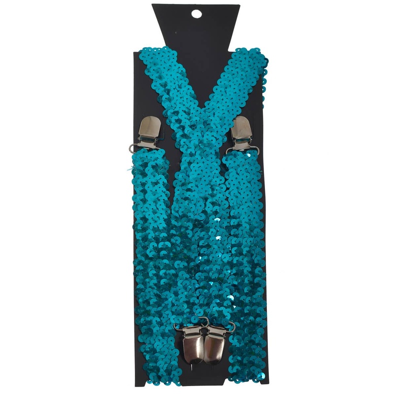 Sparkle Aqua Blue Sequinned Costume Braces