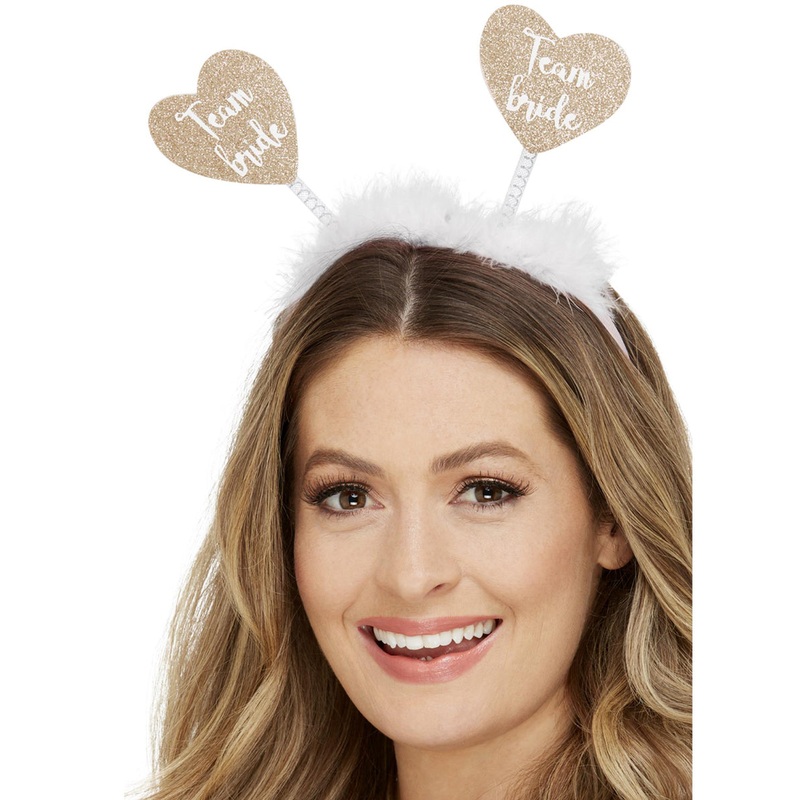 Team Bride Gold And White Hen Party Headband
