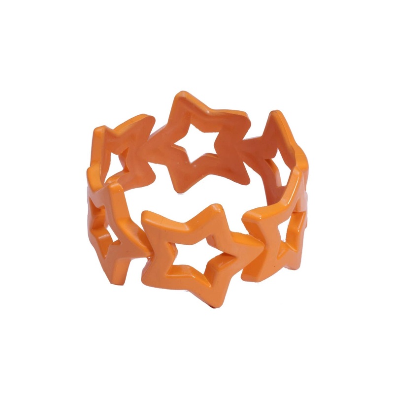 1980s Chunky Orange Retro Star Bangle Costume Accessory
