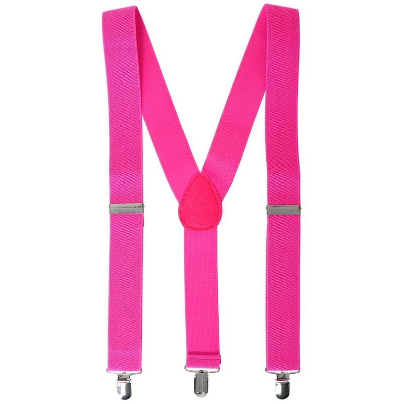 1980s Punk Rock Neon Pink Suspenders