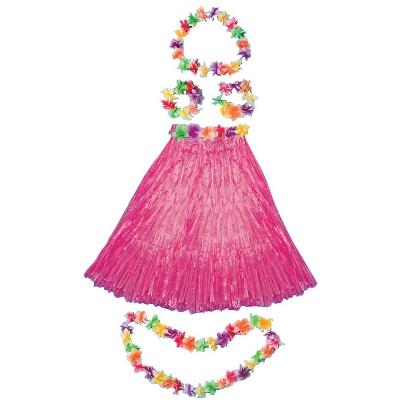 Aloha Womens Pink Hawaiian Costume Kit