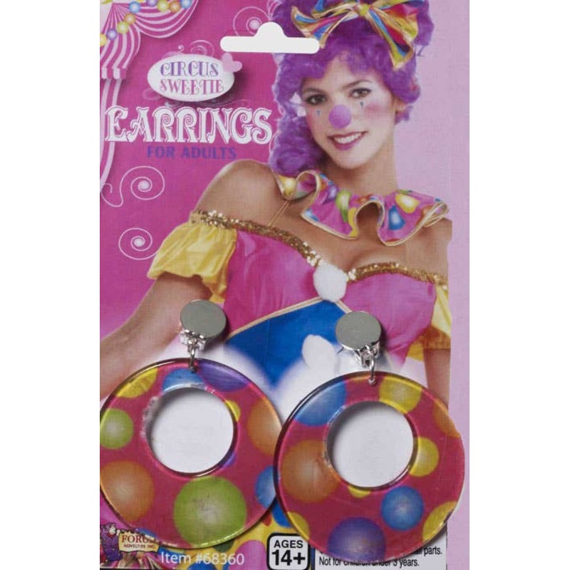 Circus Sweetie Womens Costume Earrings