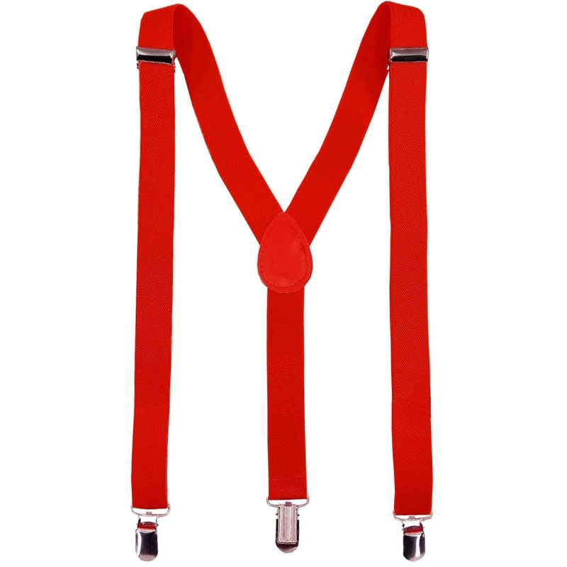 Classic Red Adjustable Costume Braces