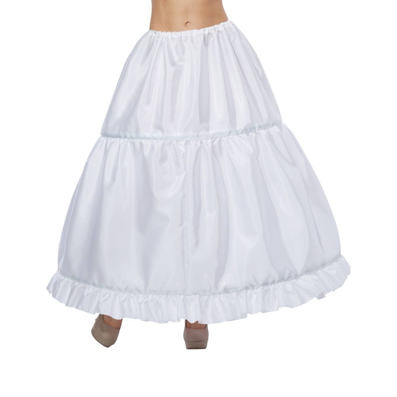 Deluxe Full Length Womens White Adjustable Hoop Skirt