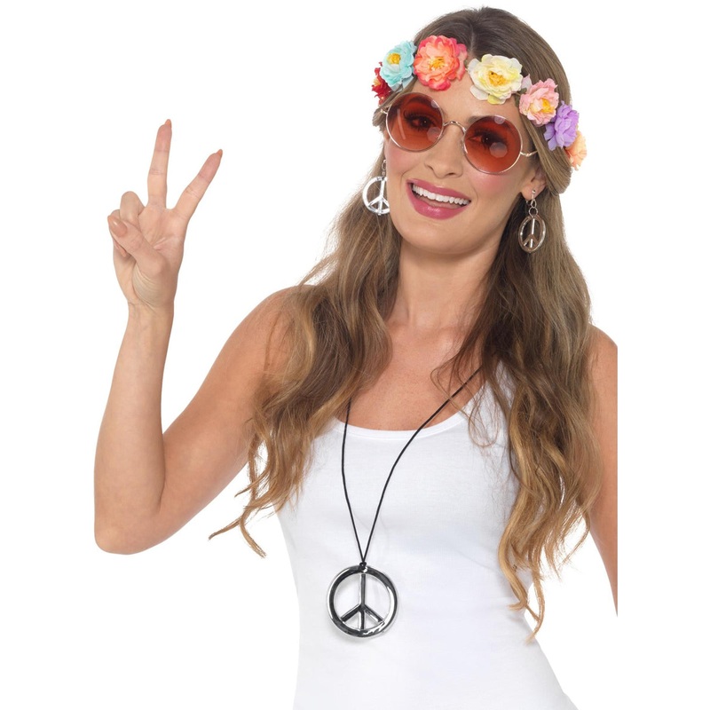 Flower Power Hippie Womens 60s Festival Costume Kit