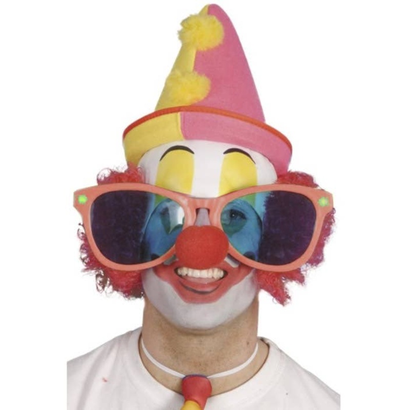 Giant Burnt Orange Clown Specs Costume Accessory