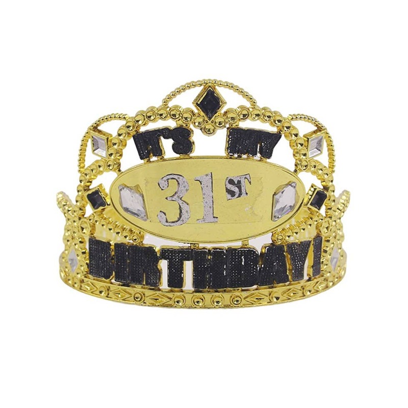 Gold Customisable It's My Birthday Tiara with Stickers