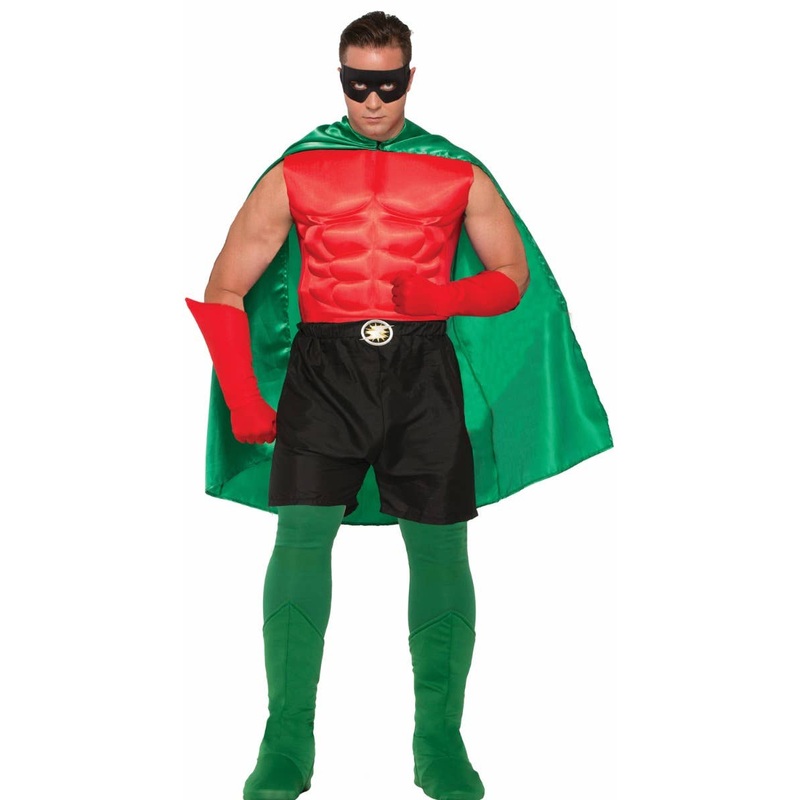 Long Adults Green Superhero Costume Cape