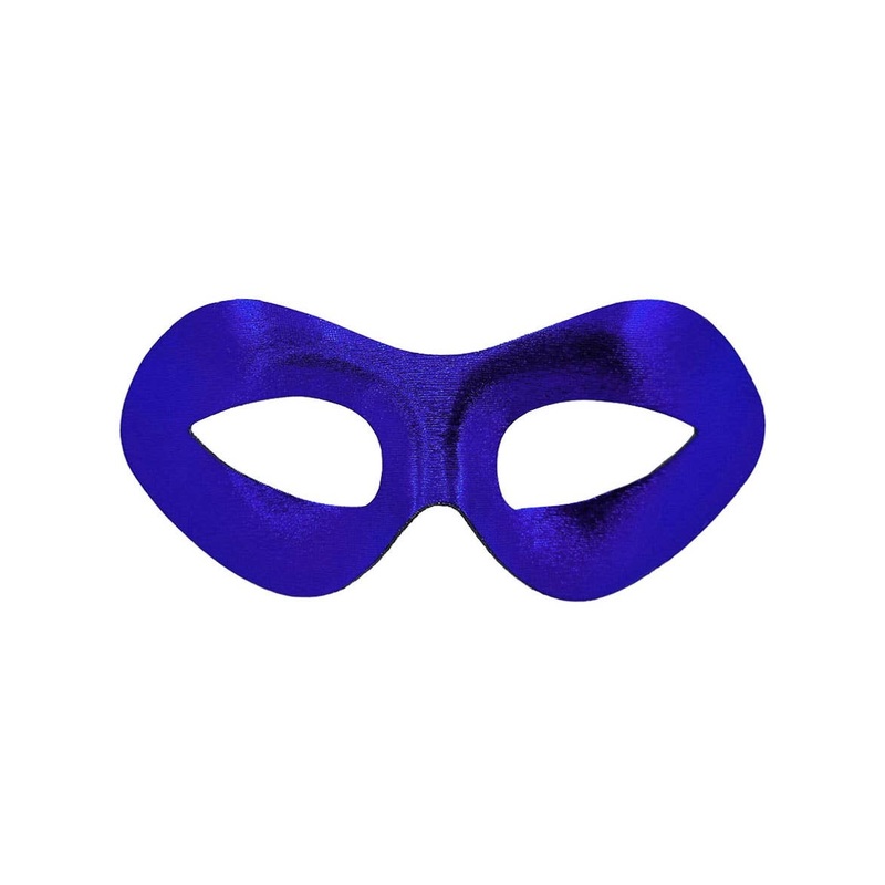 Metallic Blue Superhero Style Costume Mask