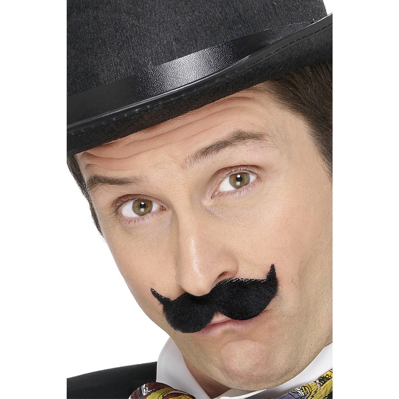 Old England Mens Black Edwardian Costume Moustache