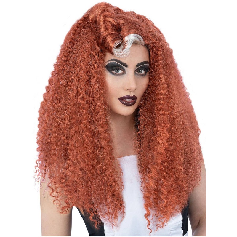 Rocky Horror Magenta Womens Long Curly Auburn Costume Wig