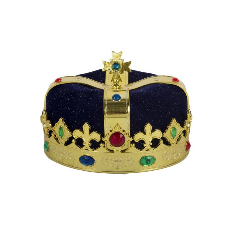 Royal Blue and Gold King Costume Crown
