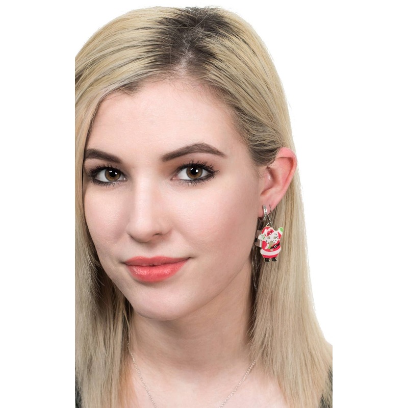 Santa Claus Flashing Light Up Christmas Earrings