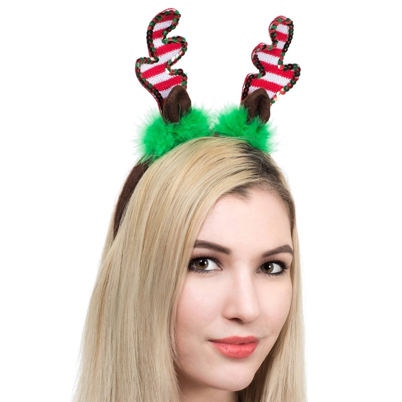 Sequined Christmas Reindeer Antlers on Headband