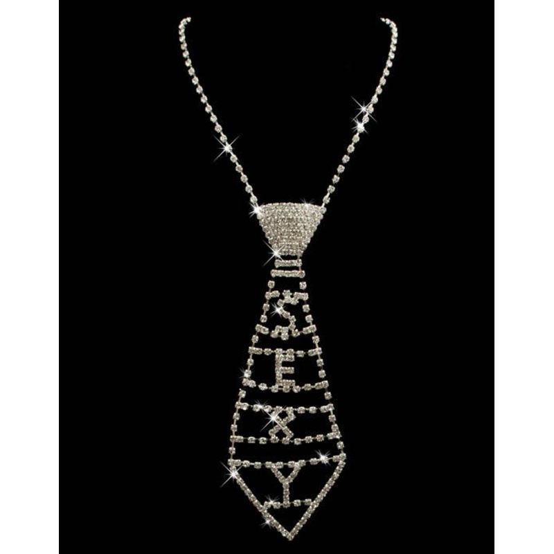 Sexy Rhinestone Encrusted Neck Tie Costume Accessory