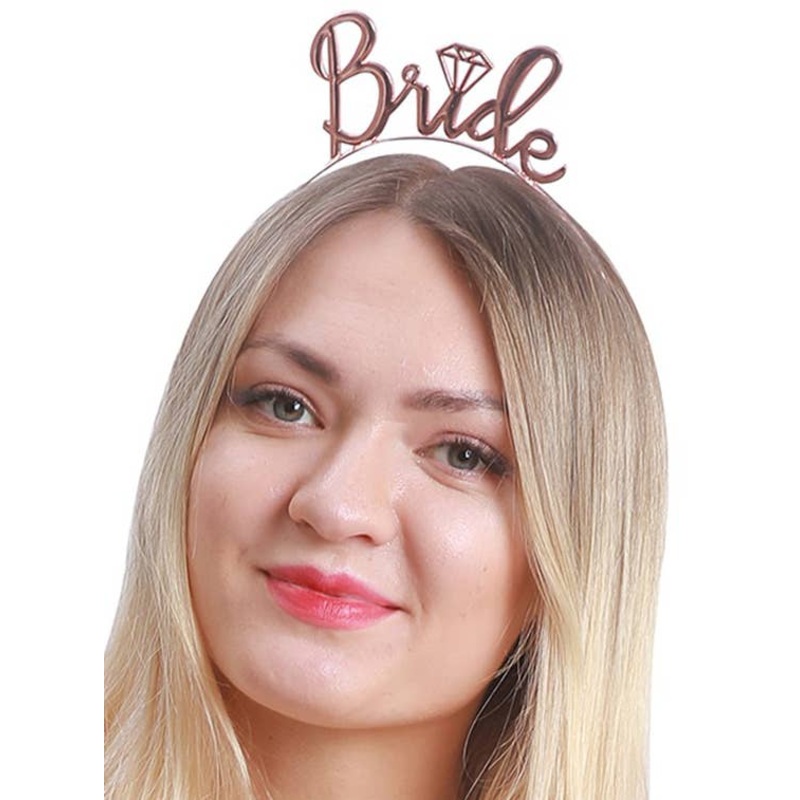 Solid Rose Gold Metal Hens Night Bride Headband