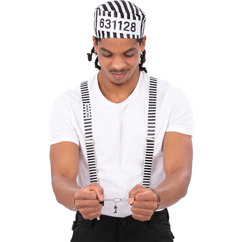 Striped Convict Costume Accessory Set