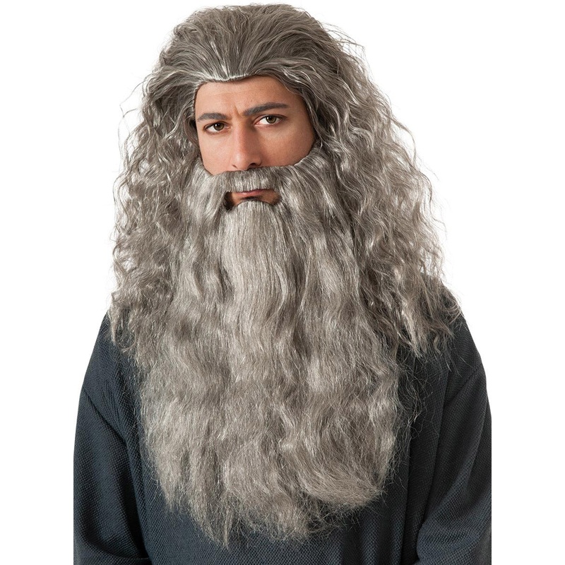 The Hobbit Mens Gandalf the Grey Costume Wig And Beard Set