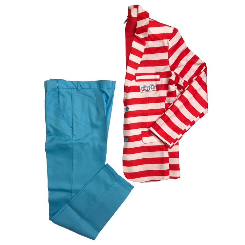 Wheres Wally Mens Costume Suit - Size Medium