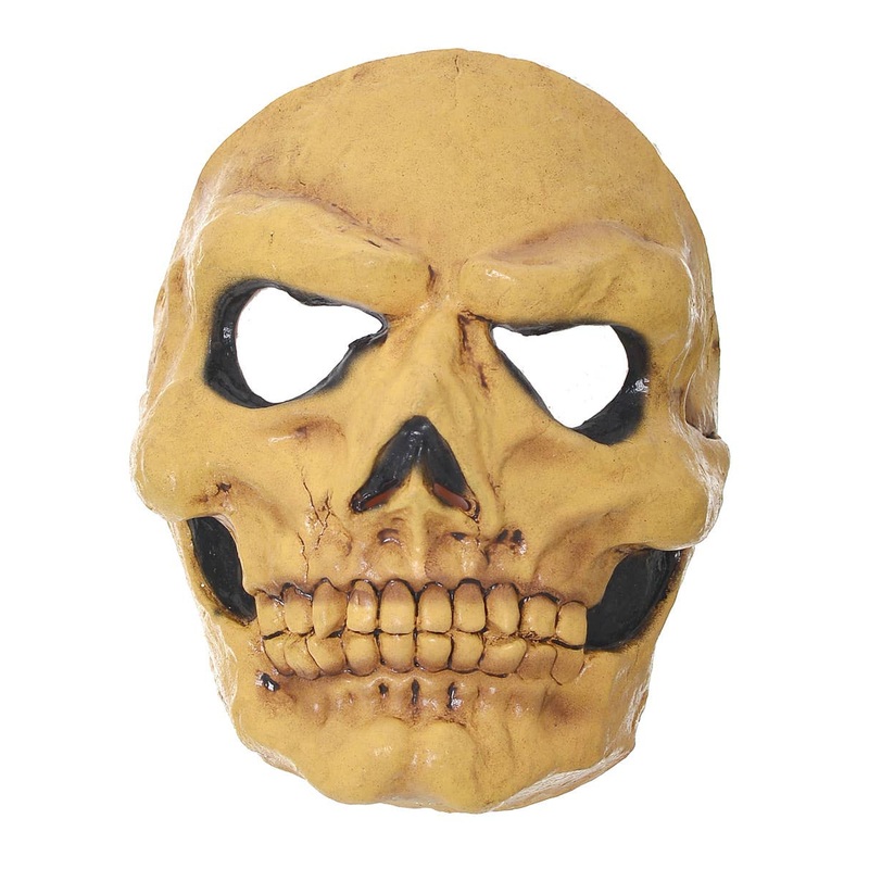 Yellowed Scary Skull Latex Halloween Mask