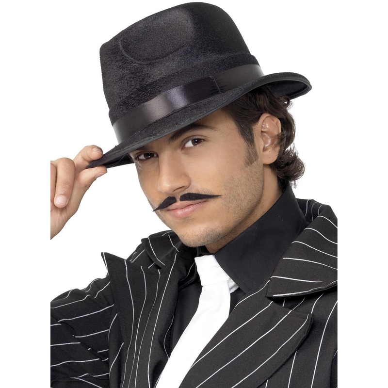 1920s Mens Classic Black Fedora Hat