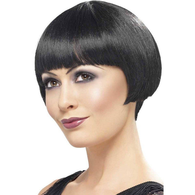 1920s Short Black Flapper Costume Wig