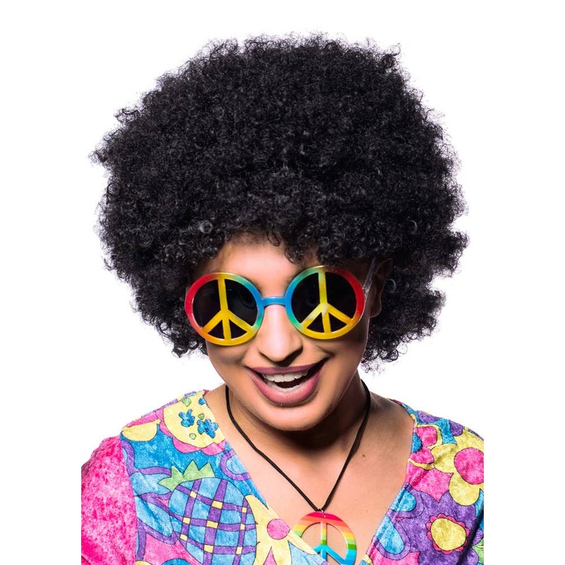1970s Womens Black Afro Wig