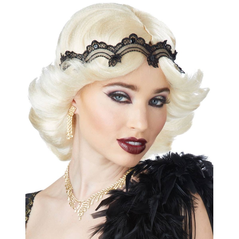 20s Glamour Womens Blonde Gatsby Costume Wig and Headband