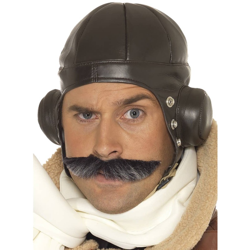 Aviator Brown Leather Look Costume Hat