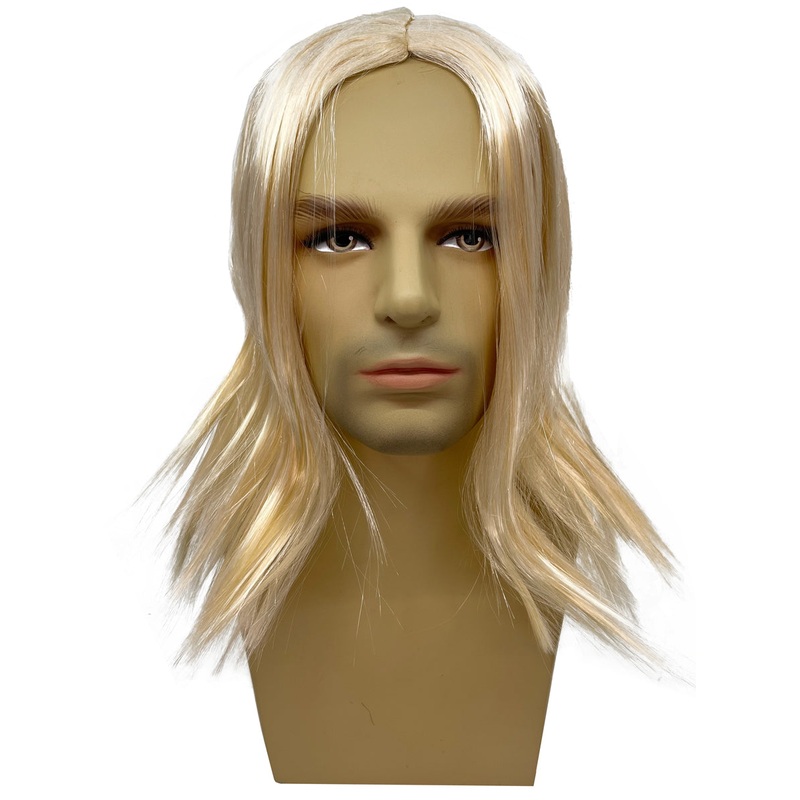 Basic Mens Straight Blonde Costume Wig