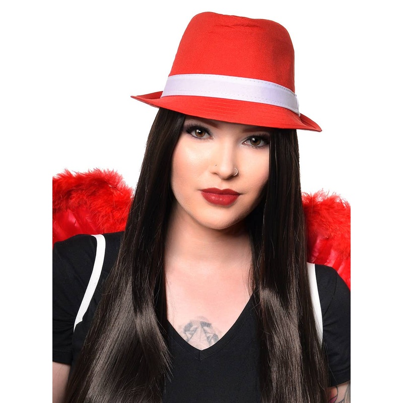 Bright Red Fabric Fedora Costume Hat