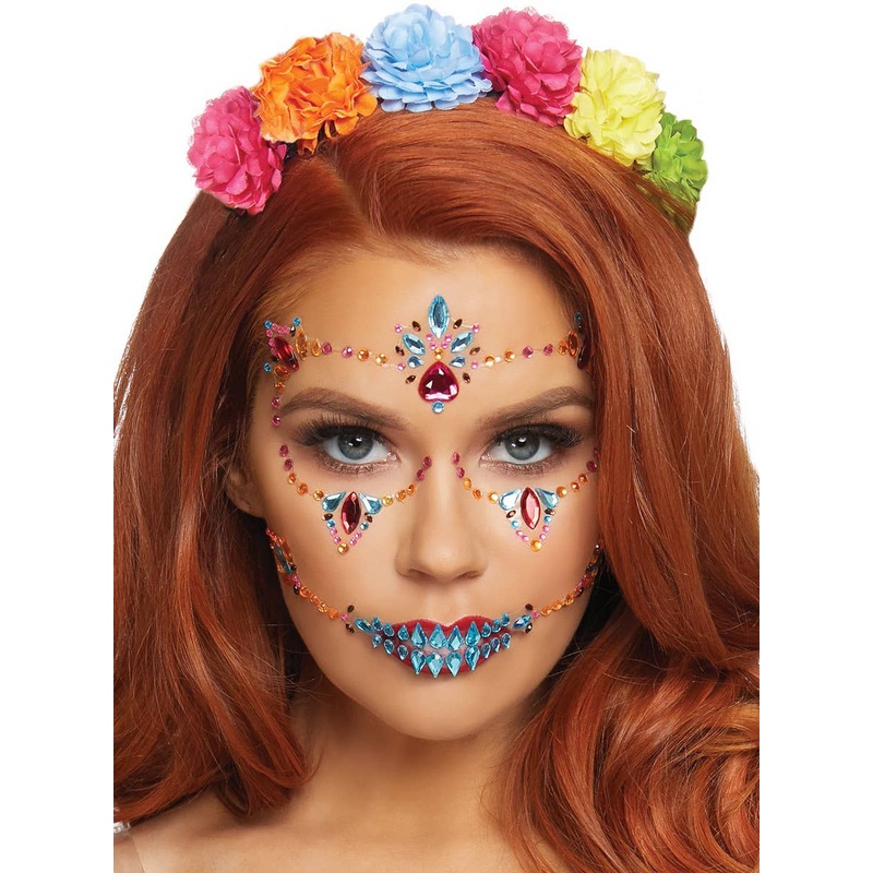 Day of the Dead Sugar Skull Face Jewels