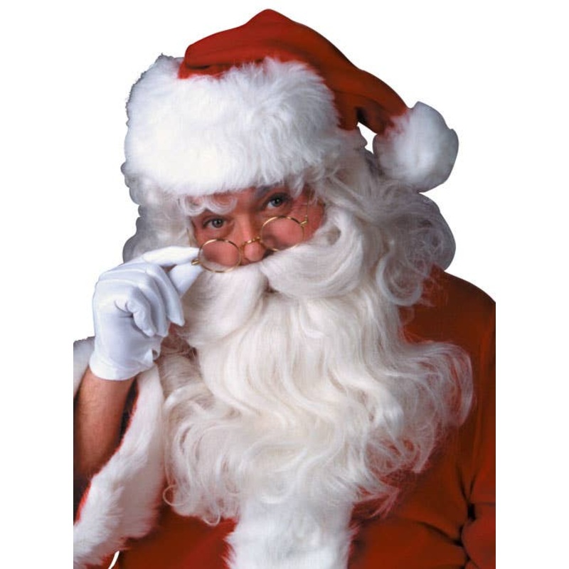 Deluxe Santa Claus Costume Wig and Beard Set