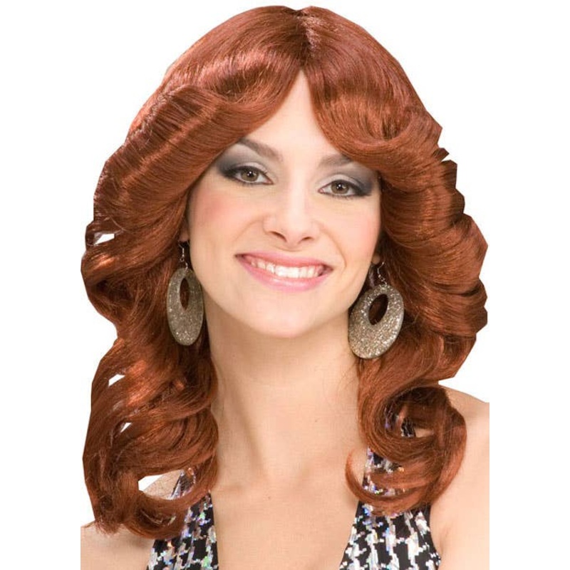 Disco Doll Womens Auburn Farrah Fawcett Wig