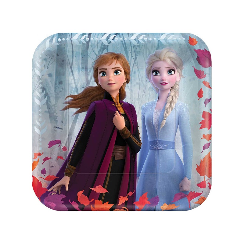 Frozen 2 Pack of 8 Large 23cm Square Paper Plates